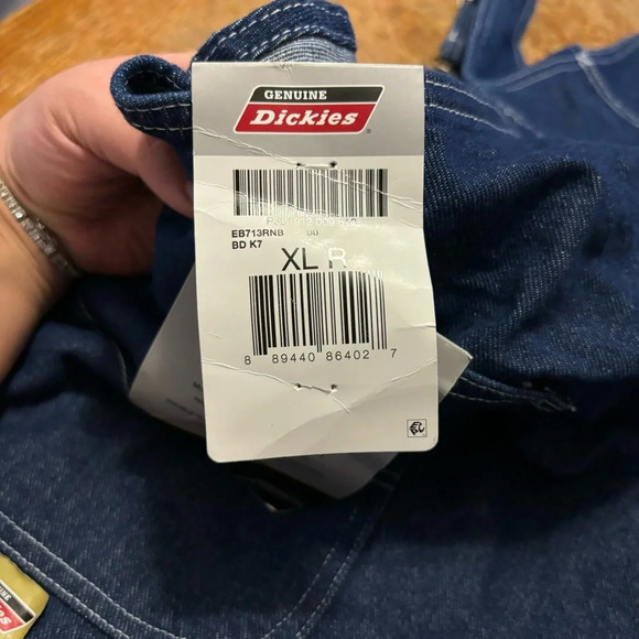 NWT Dickies Durable Bib Overalls Denim Jean Indigo Blue Men's XL R Workwear - Picture 6 of 9